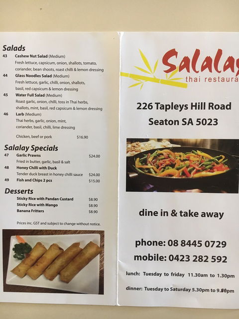 Salalay Thai Restaurant - South Australia Travel 1